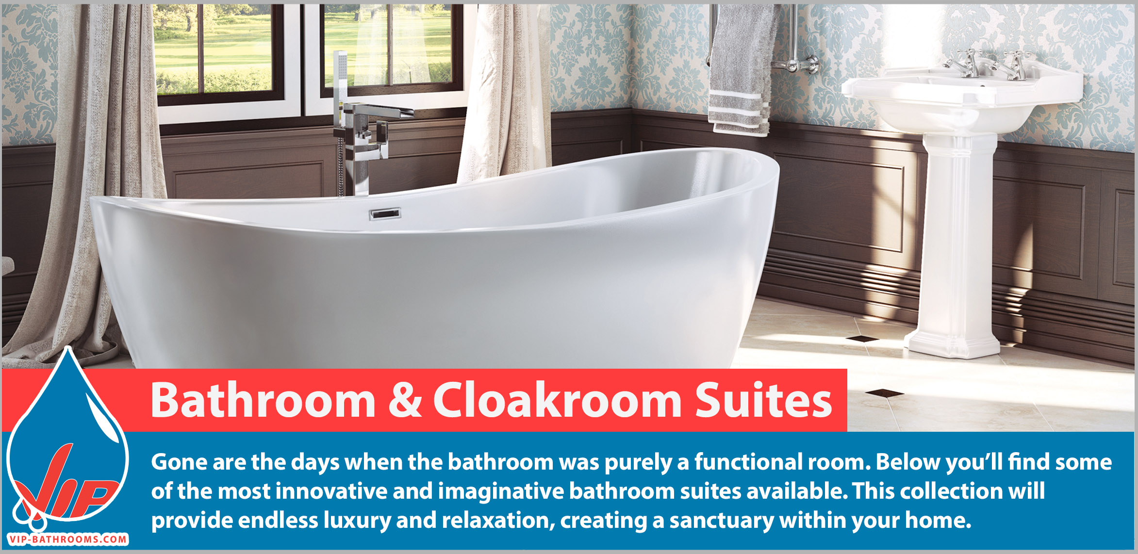 Truly luxurious bathroom suites by VIP Bathrooms. Gone are the days when the bathroom was purely a functional room. Below you’ll find some of the most innovative and imaginative bathroom suites available. This collection will provide endless luxury and relaxation, creating a sanctuary within your home.