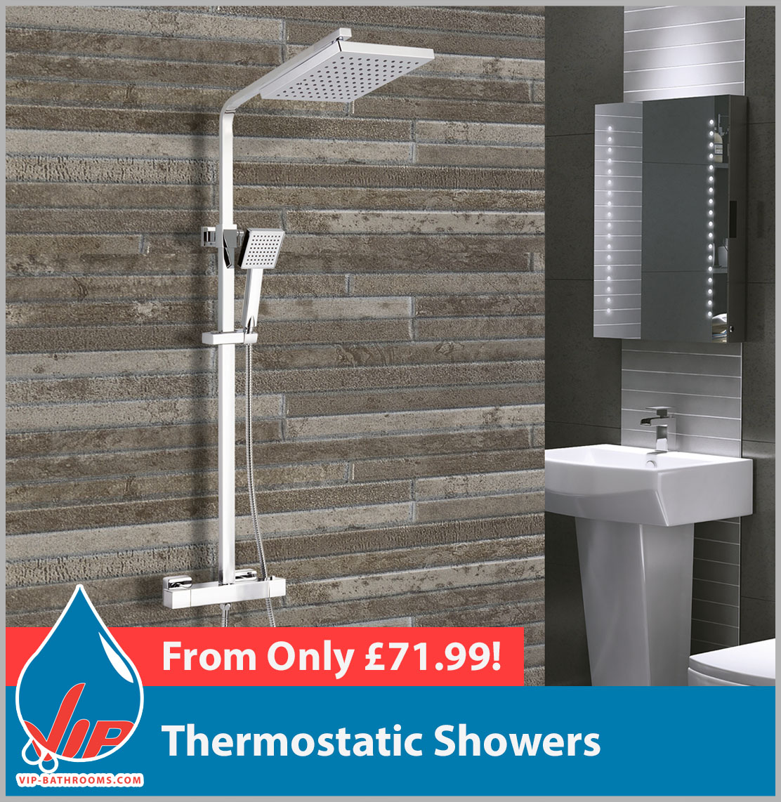 Click here to view our range of designer Exposed Thermostatic Showers
